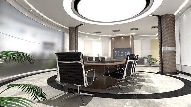 moderně osvětlená kancelář